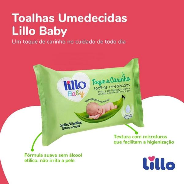 Imagem de Kit 10 Pacotes de Toalhas Lillo Lenços Umedecidos 10 Unidades Cada Baby