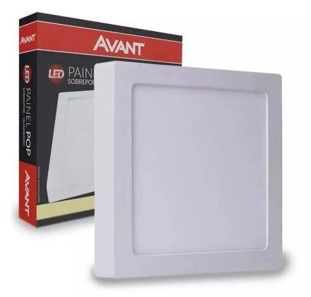 Imagem de Kit 10 Paineis de Led Avant Alumínio Sobrepor Quadrado 30x30cm 24W Bivolt