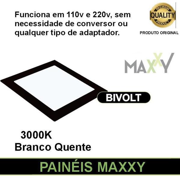 Imagem de Kit 10 Painéis Embutir Led Quadrado Preto 24W Quente 3000K