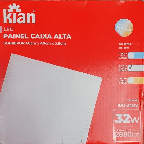 Imagem de Kit 10 Painéis Sobrepor 32w Quadrado 40x40Cm 4000k Neutra