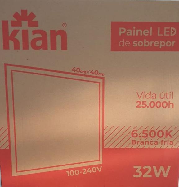 Imagem de Kit 10 Painéis Sobrepor 32w Quadrado 40x40Cm 6500k Branca Fria