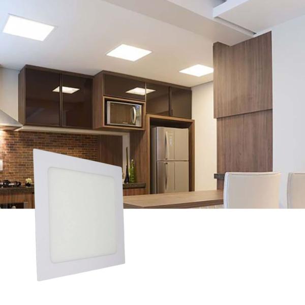 Imagem de Kit 10 Painel Alumínio Plafon Led Embutir 25w Quadrado Cor Branco Quente