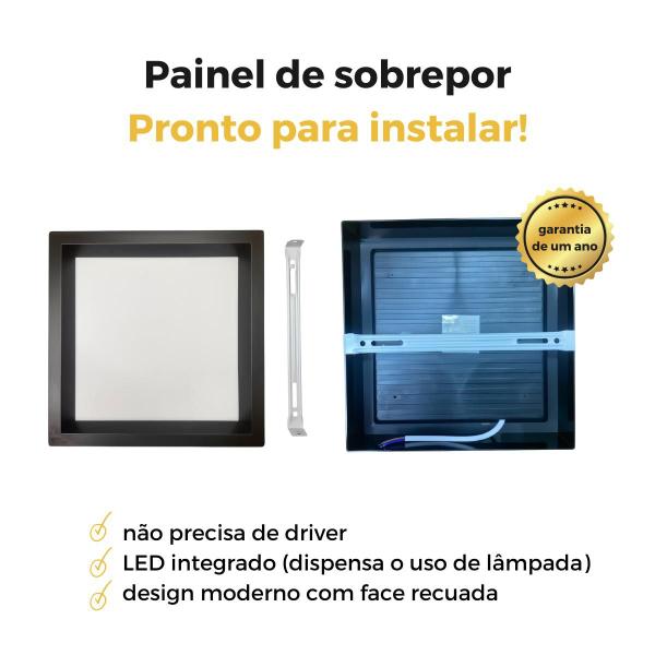 Imagem de Kit 10 Painel Led Recuado Sobrepor 24w Plafon Quadrado