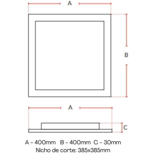 Imagem de kit 10 Painel plafon de Led Embutir Quadrado 40x40 30w 3000k amarelo avant original