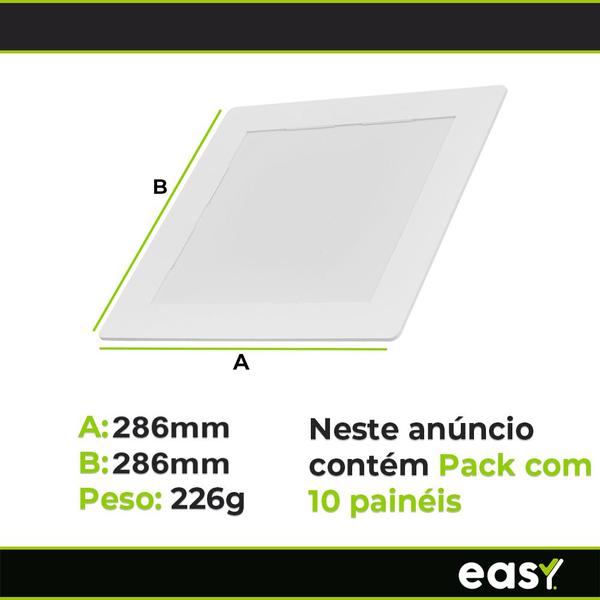 Imagem de Kit 10 Painel Plafon Led 25w Easy Branco Frio Bivolt Embutir