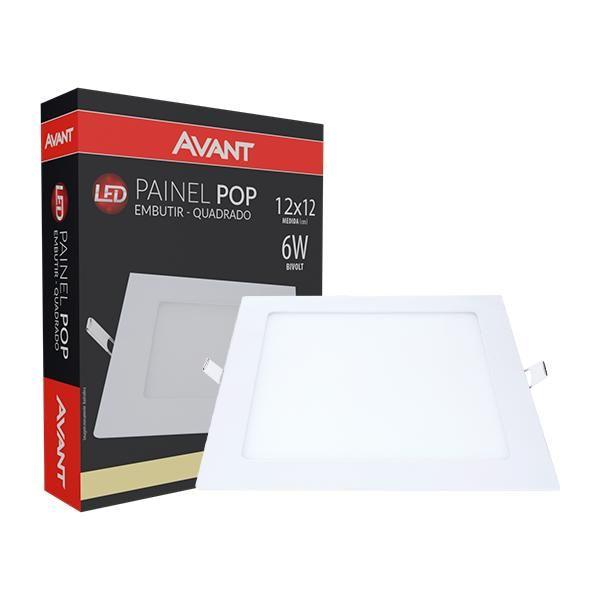 Imagem de Kit 10 Painel Plafon LED de Embutir Quadrado Pop 12CM 6W 4000K Bivolt Emissão de Luz Neutra Avant