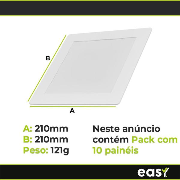 Imagem de Kit 10 Painel Plafon Led Embutir 18w 3000k Bivolt Easy