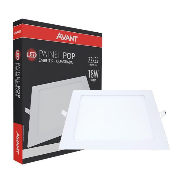 Imagem de Kit 10 Painel Plafon Led Embutir 22cm 18w 6500k Branca Avant