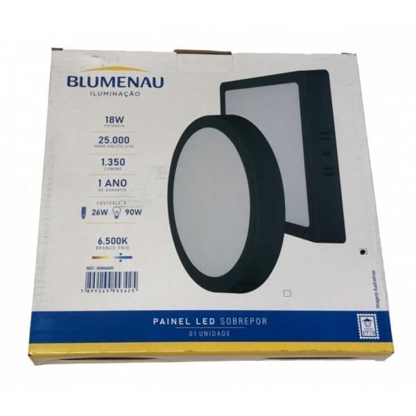 Imagem de Kit 10 painel quadrado preto 18w bivolt 6500k sobrepor blumenau