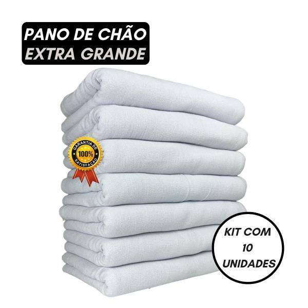 Imagem de Kit 10 Pano De Chão Premium Grosso 100G Cada - Tam 70X45cm