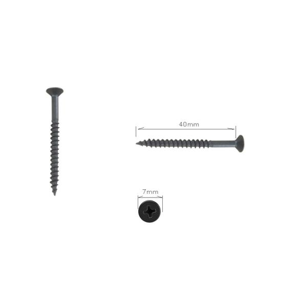 Imagem de Kit 10 Parafuso Philips Preto 4,0X40mm + Bucha 6mm Parede