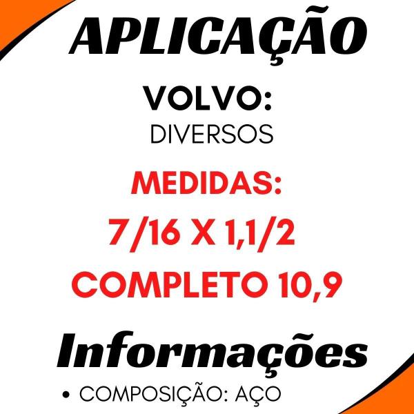 Imagem de Kit 10 Parafusos Flange Cardan 7/16x1,1/2 Volvo Diversos