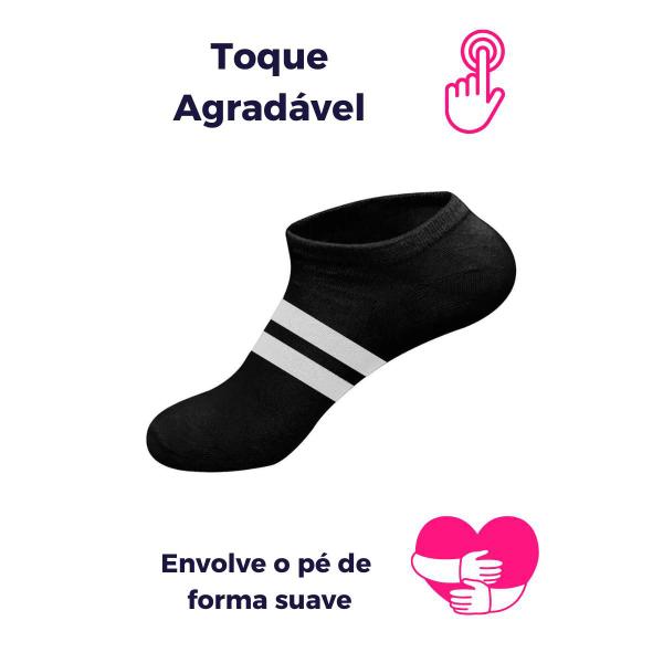 Imagem de Kit 10 Pares de Meias Cano Curto Algodão Sortido M9