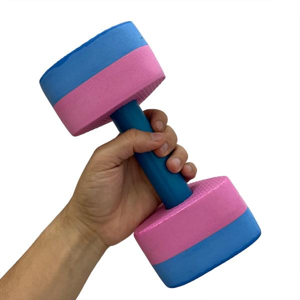 Imagem de Kit 10 Pares Halteres Aquáticos Em EVA P 1-2kg M 2-3kg Azul/Rosa Dafoca Sports