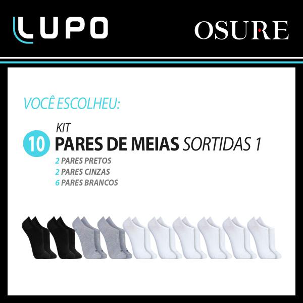 Kit 10 Pares Meias Lupo Algodão Masculina Feminina Sapatilha Cano Curto Baixo Soquete Original 3170 Imagem de Kit 10 Pares Meias Lupo Algodão Masculina Feminina Sapatilha Cano Curto Baixo Soquete Original 3170