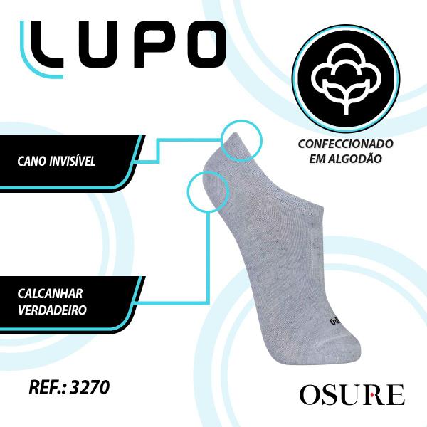 Imagem de Kit 10 Pares Meias Lupo Algodão Masculina Feminina Sapatilha Cano Curto Baixo Soquete Original 3170