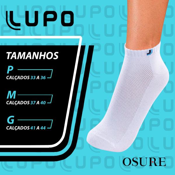 Imagem de Kit 10 Pares Meias Lupo Original Algodão Masculina Feminina Cano Curto Baixo Soquete Atacado 3225