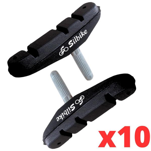 Imagem de Kit 10 Pares Sapata Freio Bike Mtb Borracha V-brake 70mm C/pino Pastilha Cantilever Orbital