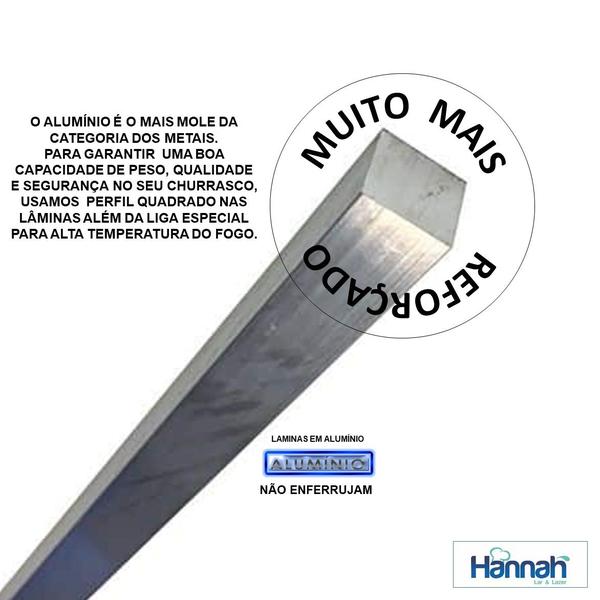 Imagem de Kit 10 Pçs Espeto Churrasco Alumínio Duplo Quadrado Reforçado Cabo Madeira ou Cabo Alumínio  Vários Tamanhos - Hannah -