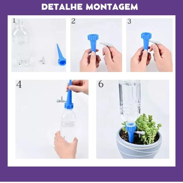 Imagem de Kit 10 Pcs Gotejador Irrigador Acoplável Garrafa Pet Plantar Regador  Semi Automático