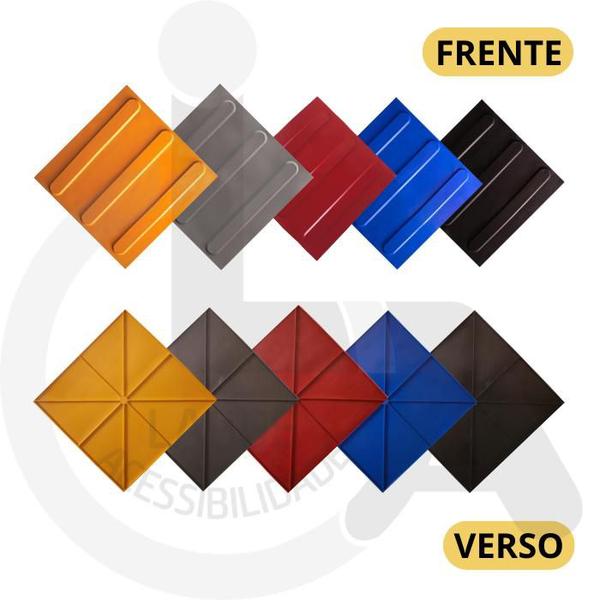 Kit 10 pçs piso tátil pvc argamassado direcional - LAGGE ACESSIBILIDADE Imagem de Kit 10 pçs piso tátil pvc argamassado direcional