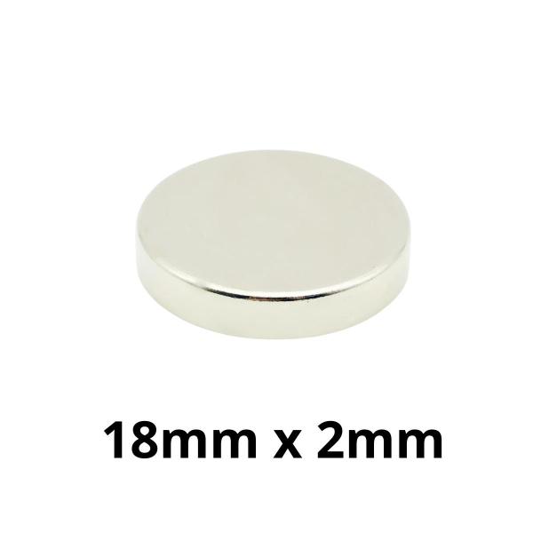 Imagem de Kit 10 Peças Imã Neodímio Disco Magnético N35  18 x 2 mm Super Forte Potente Redondo