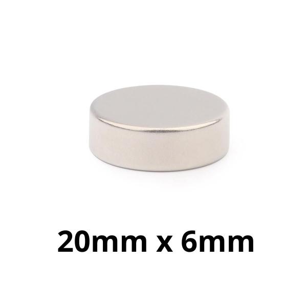 Kit 10 Peças Imã Neodímio Disco Magnético N35 20 x 6 mm Super Forte Potente Redondo - All Tech Imagem de Kit 10 Peças Imã Neodímio Disco Magnético N35 20 x 6 mm Super Forte Potente Redondo