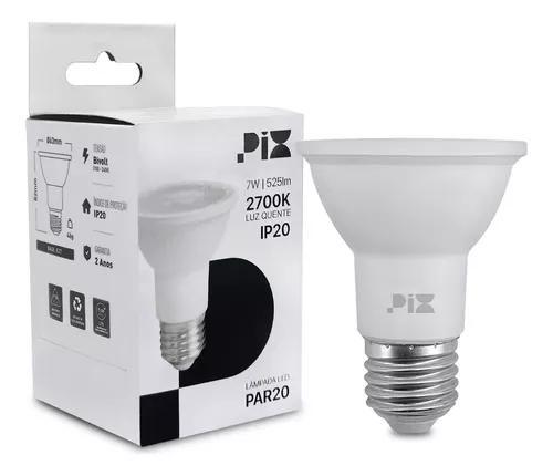 Imagem de Kit 10 peças lâmpada led par20 7w 2.7k branco quente pix  36505976