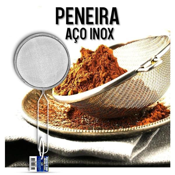 Imagem de Kit 10 Peças Peneira Coador Inox com Cabo 12x24 Cm