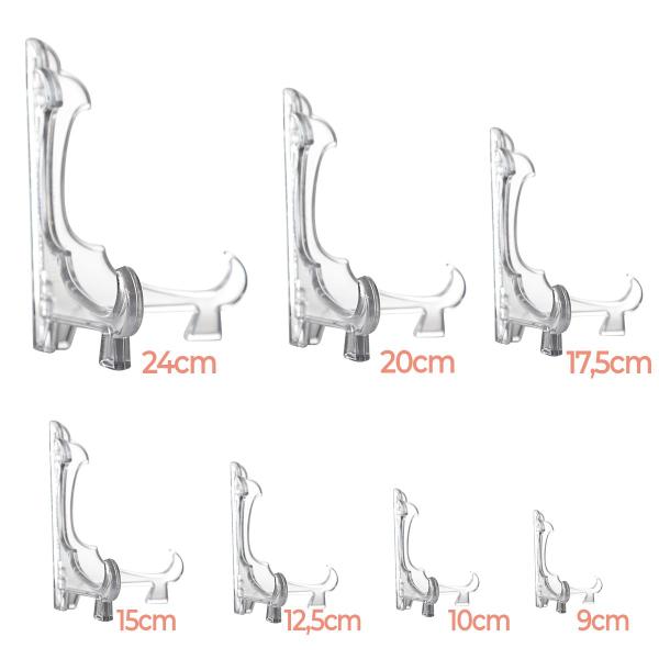 Imagem de Kit 10 Peças Suporte P/ Pratos Acrílico Transparente 12,5cm