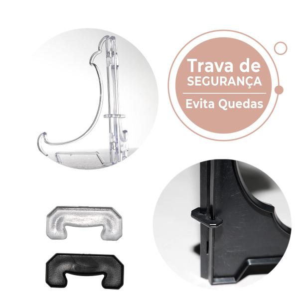 Imagem de Kit 10 Peças Suporte P/ Pratos Acrílico Transparente 20cm