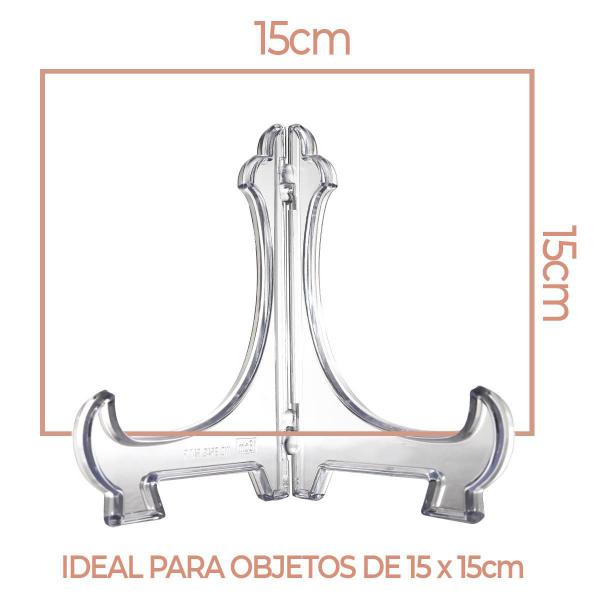 Imagem de Kit 10 Peças Suporte Para Pratos Acrílico Transparente 15Cm