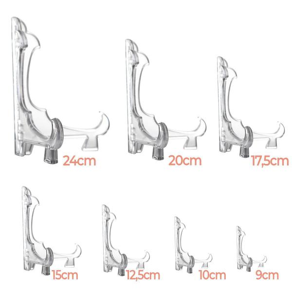 Imagem de Kit 10 Peças Suporte Para Pratos Acrílico Transparente 15Cm