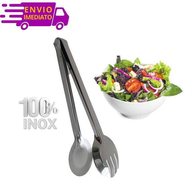 Imagem de Kit 10 Pegador de Inox Multiuso Pão Massa Salada Frios Carne