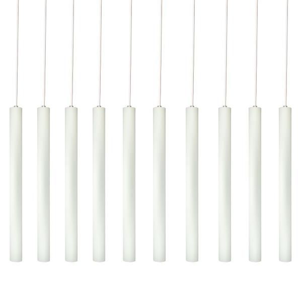 Imagem de Kit 10 Pendente Luminária Tubo Branco 40 Cm