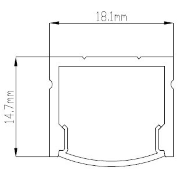 Imagem de Kit 10 Perfil de Led Reforçado Sobrepor 17x14mm 1m Fita Led