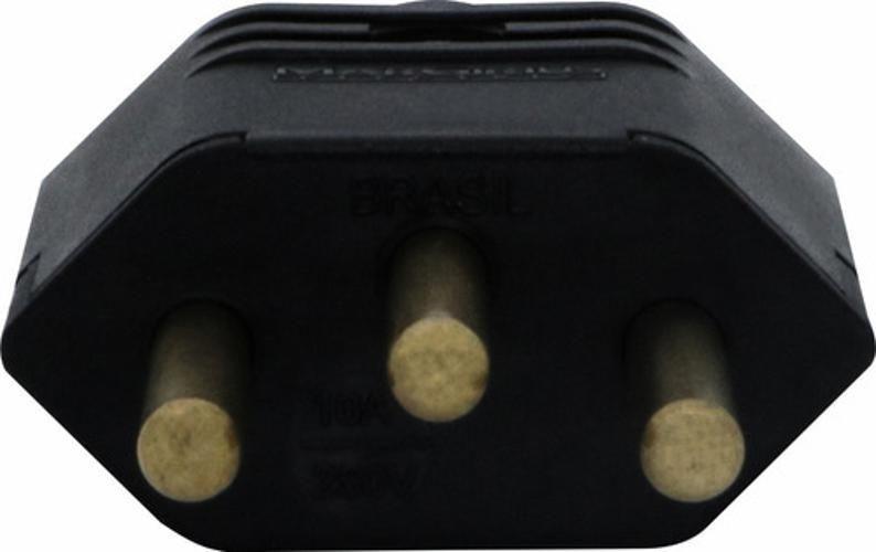 Imagem de Kit 10 Pino Conector Macho Para Extensao 10A 2P + T Preto