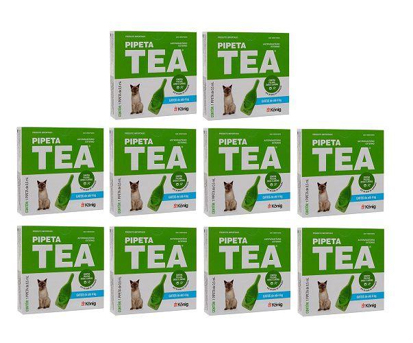 Imagem de Kit 10 Pipeta Tea Konig - Anti Pulgas Para Gatos Até 4kg