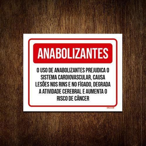 Imagem de Kit 10 Placa Sinalização - Anabolizantes Prejudica Saúde