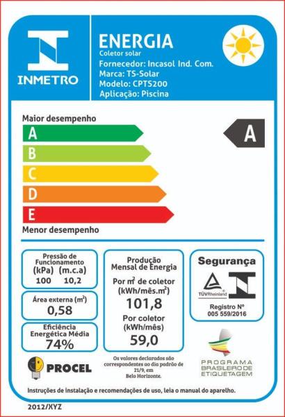 Imagem de Kit 10 Placas Coletor Solar Aquecedor Piscina Selo A Inmetro