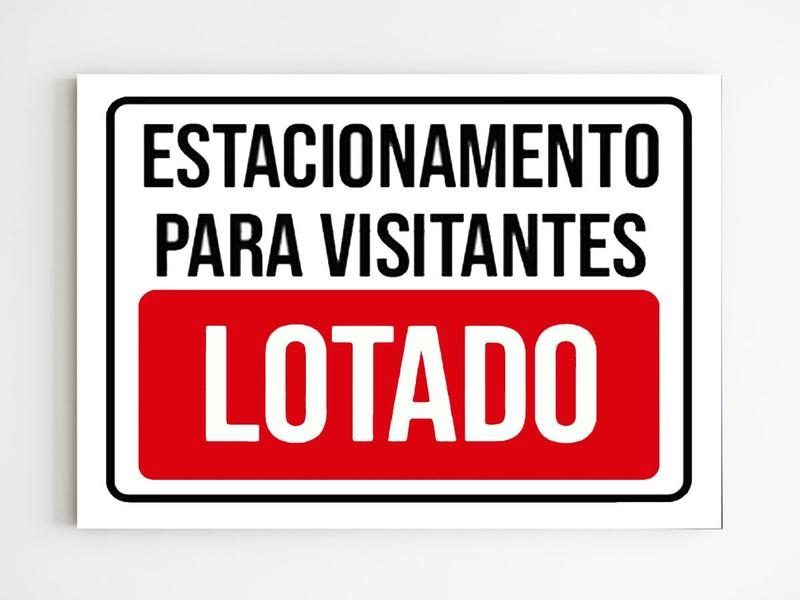 Imagem de kit 10 placas de aviso estacionamento para visitantes lotado