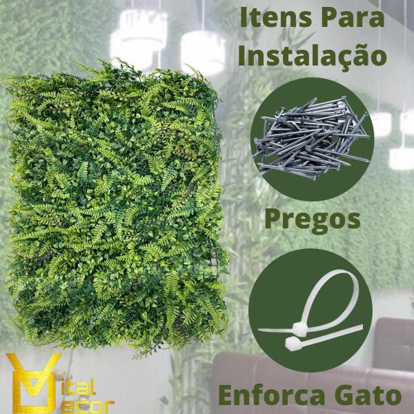 Imagem de Kit 10 Placas De Samambaia Eucalipto 40x60 Muro Inglês Jardim Vertical Parede