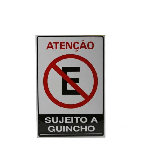 Imagem de KIT 10 PlacaS DE Sinalização 30x20 Atenção Sujeito a Guincho