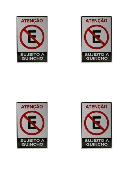 Imagem de KIT 10 PlacaS DE Sinalização 30x20 Atenção Sujeito a Guincho