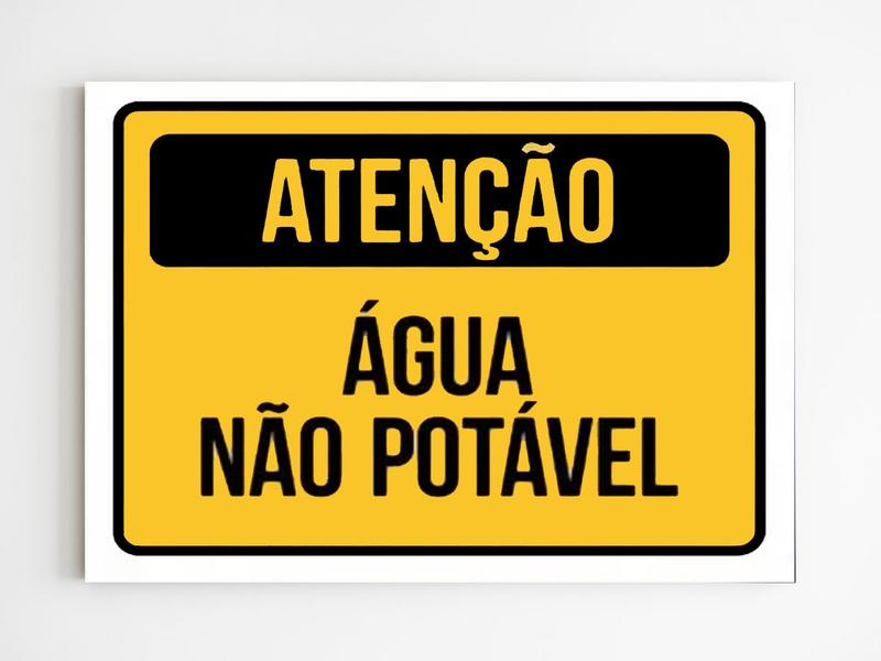 Imagem de kit 10 Placas de sinalização atenção água não potável mdf