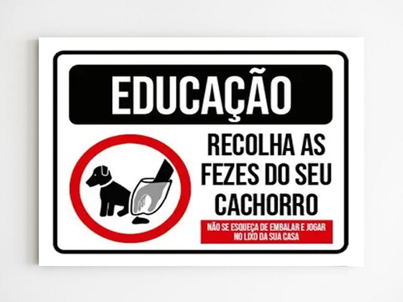 Imagem de Kit 10 Placas de sinalização recolha as fezes de seu cahorro