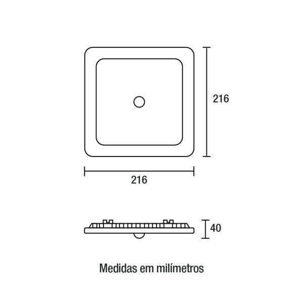 Imagem de Kit 10 Plafon Led Sensor de Presença Embutir 18w 6500k Bivolt