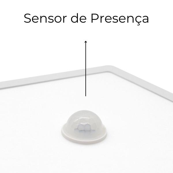 Imagem de Kit 10 Plafon Led Sensor de Presença Sobrepor 18w 6500k Bivolt