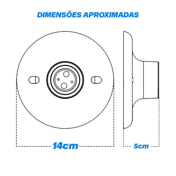 Imagem de Kit 10 Plafon Sobrepor 100w com Bocal soquete E27 em Porcelana 250v