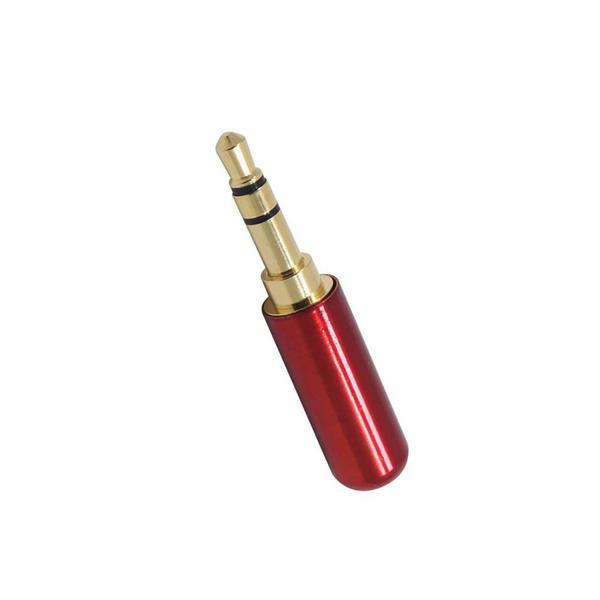 Imagem de Kit 10 Plug P2 Stereo 4MM Profissional Gold Vermelho